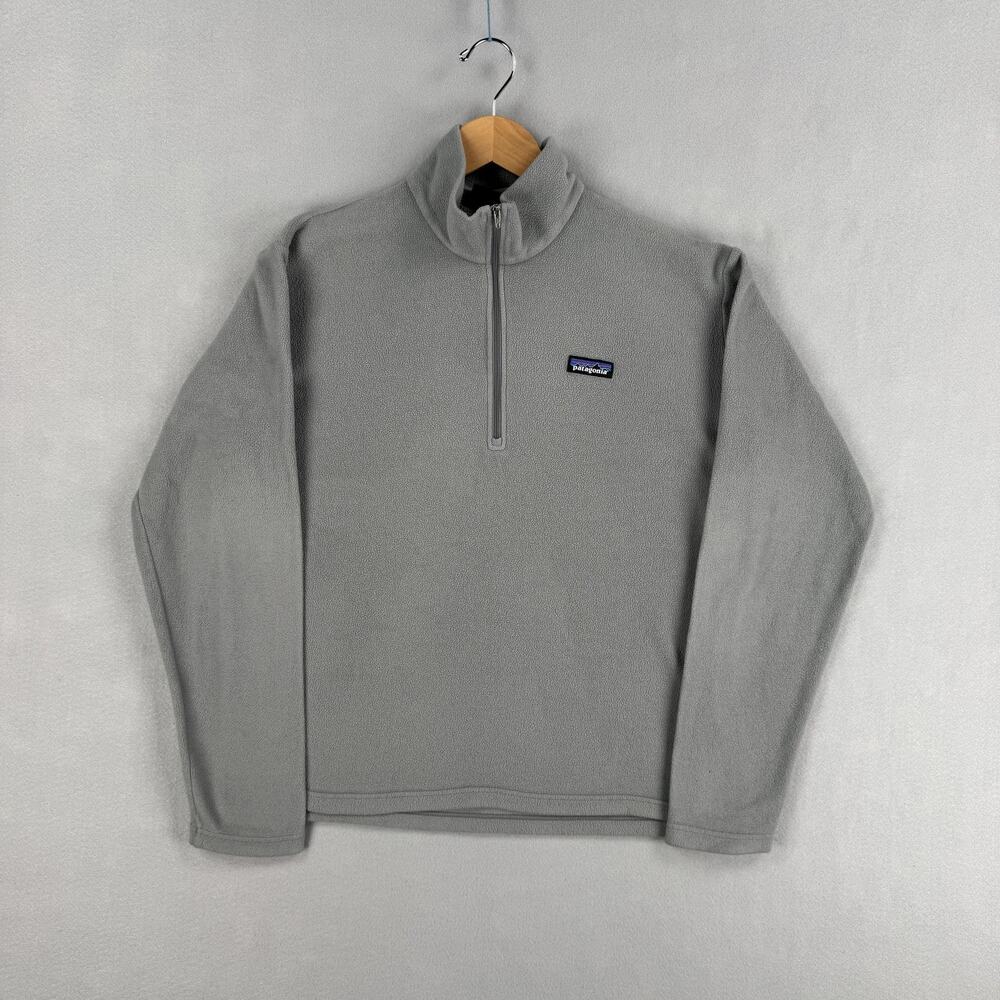 Patagonia Synchilla Pullover Mens Medium Gray 1/4 Zip Fleece Hiking Outdoor